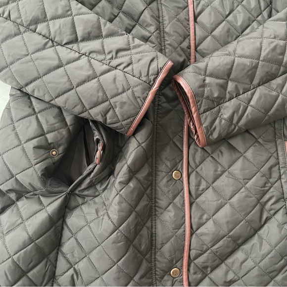 Lauren Ralph Lauren Quilted Loden Car Length Coat Sz M - Picture 4 of 15